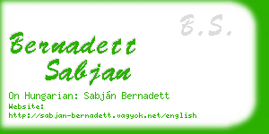bernadett sabjan business card